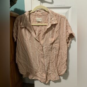 American Eagle Outfitters Light Pink Button Down Shirt